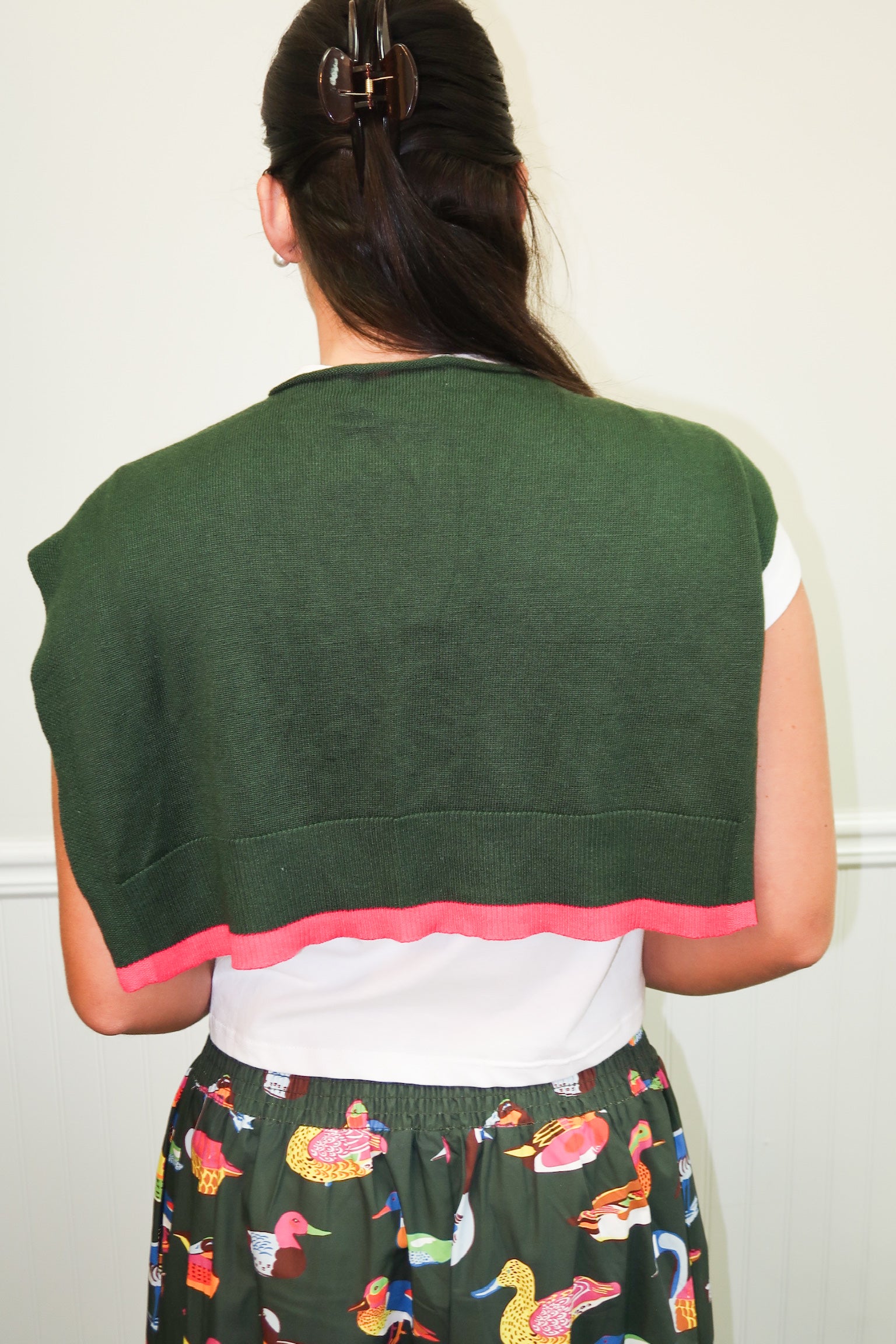 Caryn Cardigan Olive/ Pink