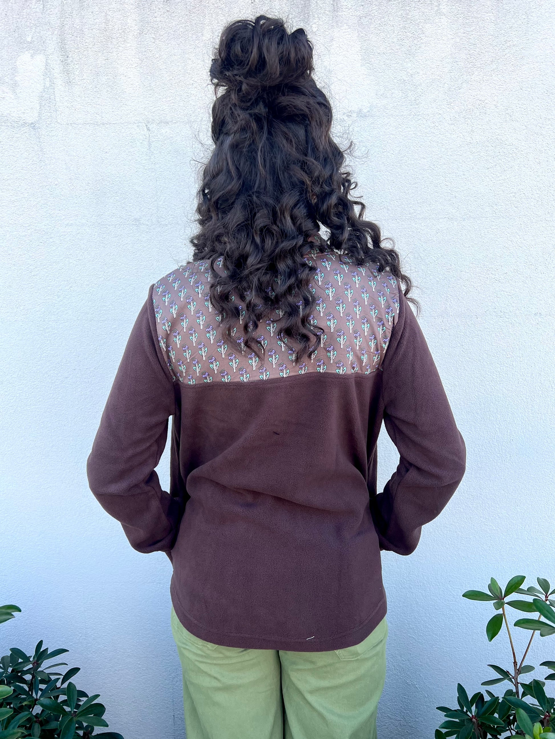 Patrice Fleece Pullover-Brown