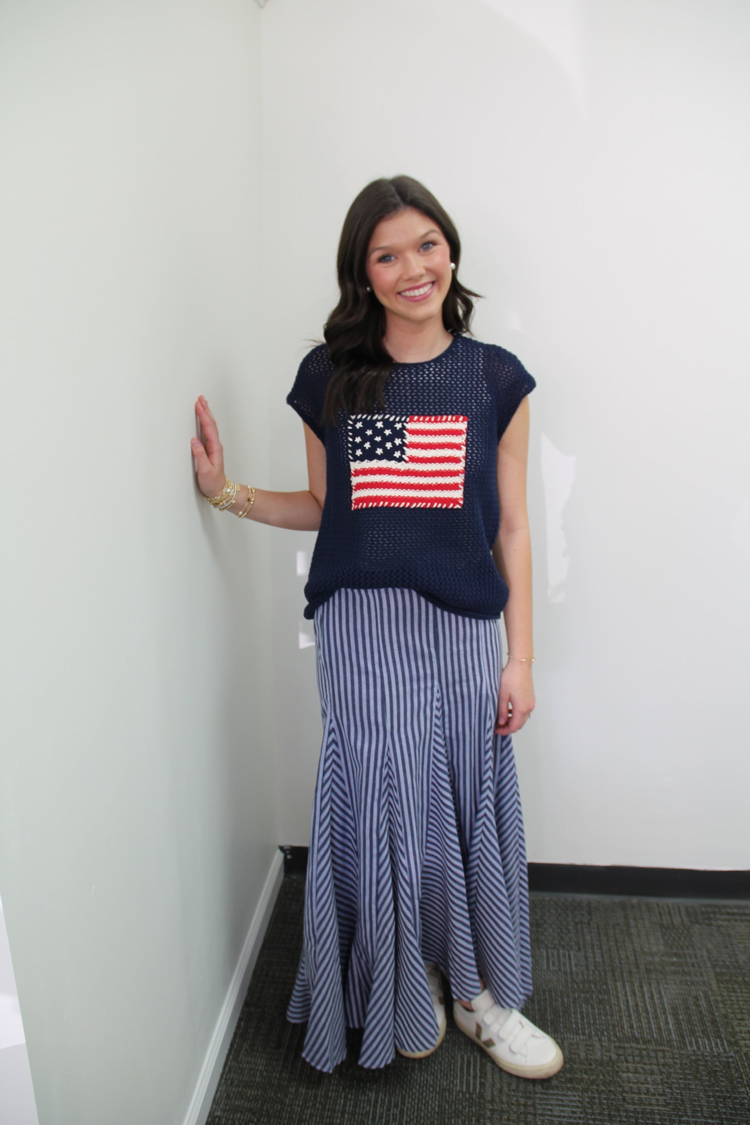 Adalyne Stripe Maxi Skirt