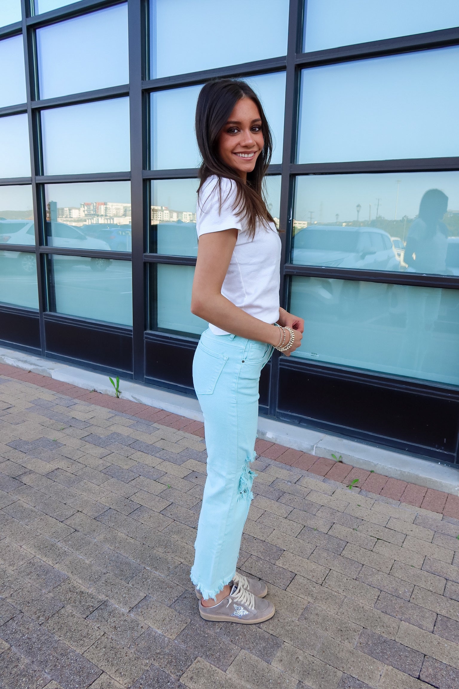 "Mint To Be" High Rise Jeans