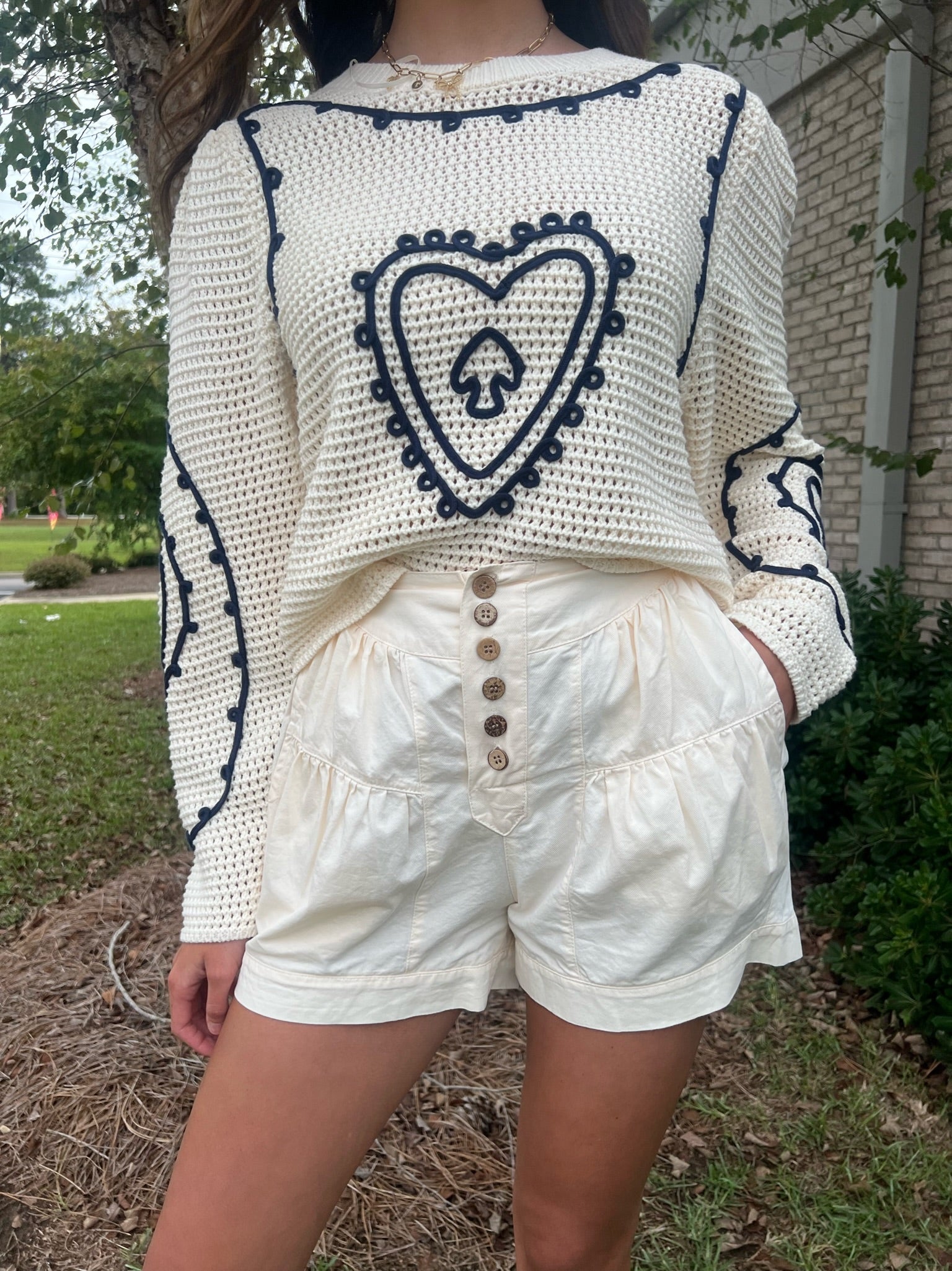 Cream High Waisted Short