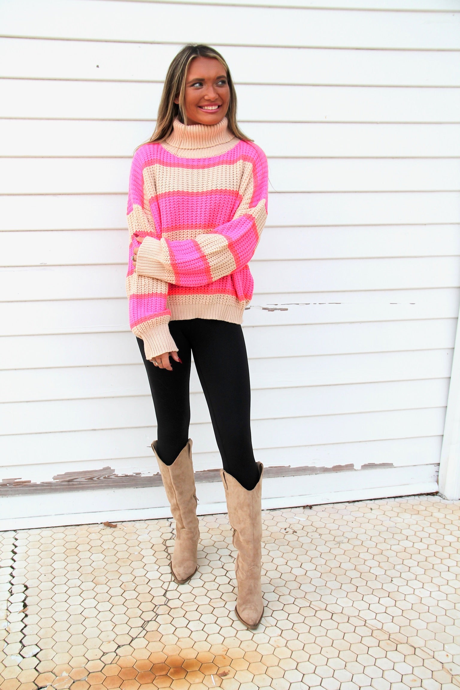 Bright Lines Khaki Sweater