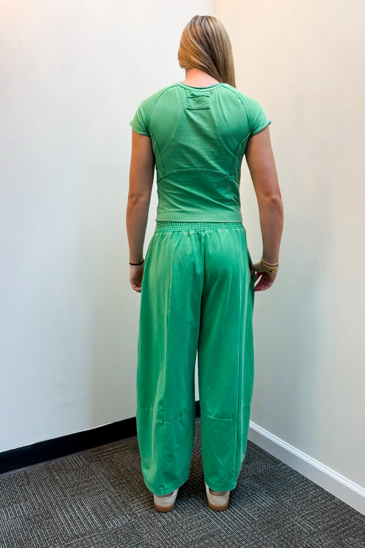 Mineral Washed Jogger Set- Kelly Green