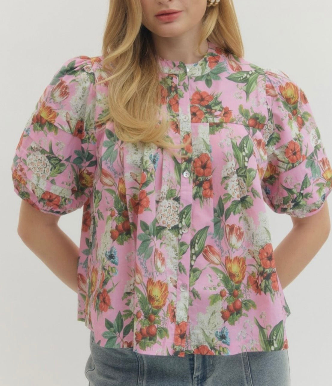 Hibiscus Floral Top-Pink