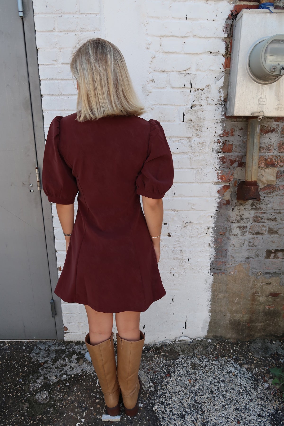 Shannon Burgundy Mini Dress