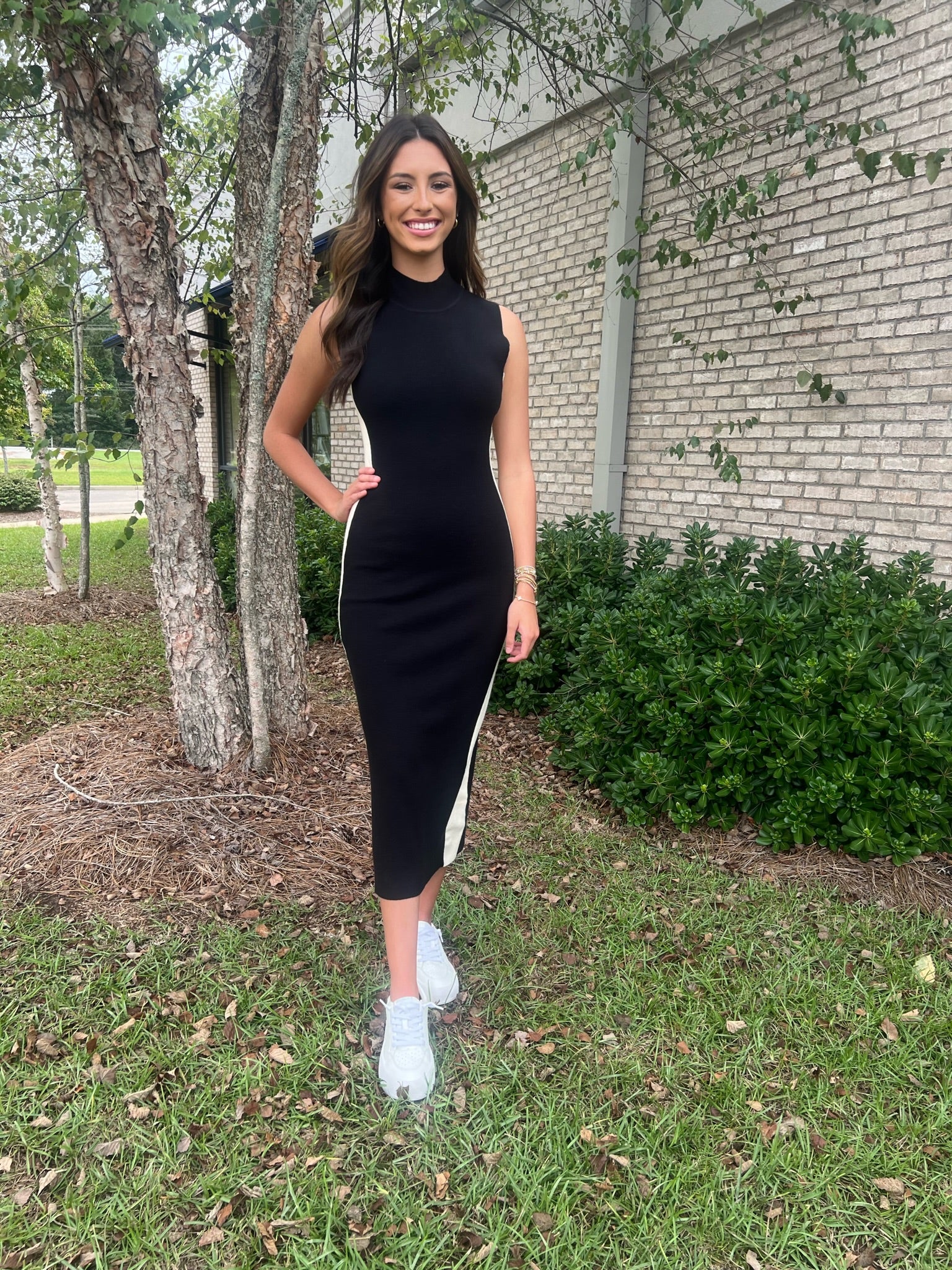 Black and White Sweater Dress