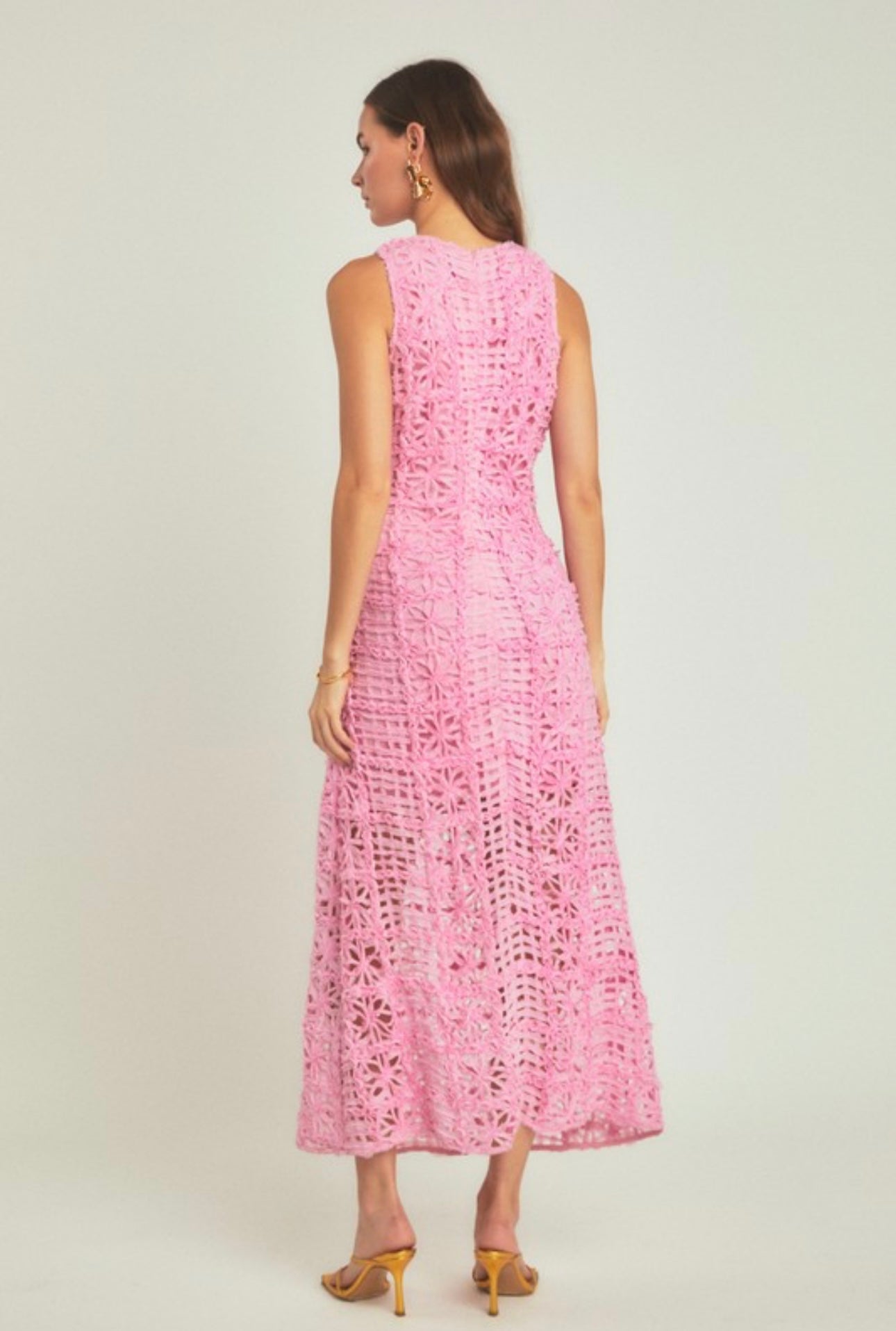 Textured Sleeveless Maxi Dress