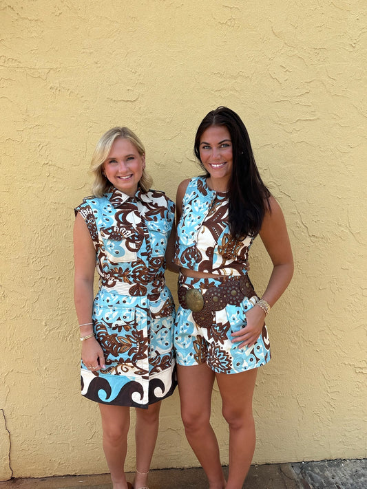 Kiara Paisley Print Mini Dress