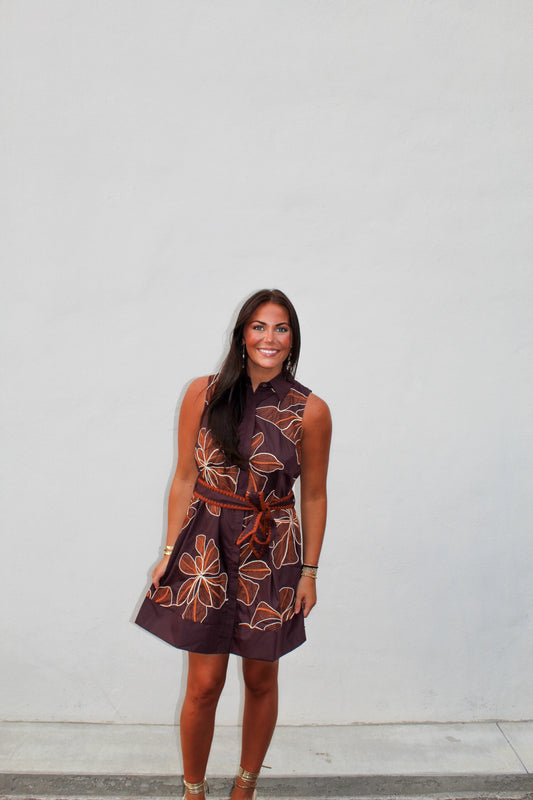 Reynas's Brown & Orange Floral Dress