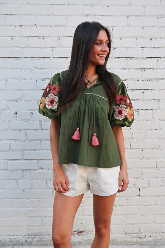 The Olive Poppy Top