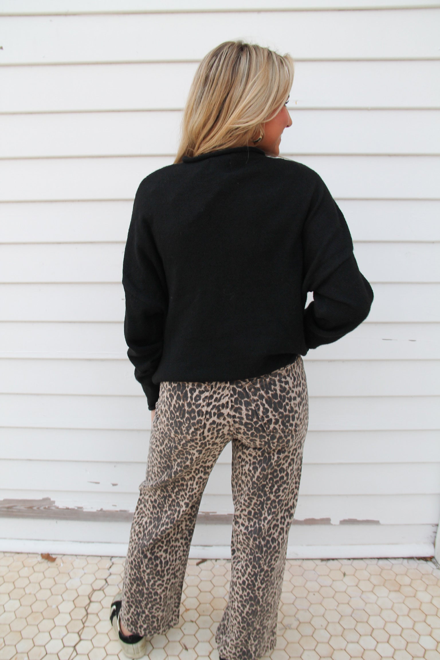 Leopard High Rise Straight Leg Jeans