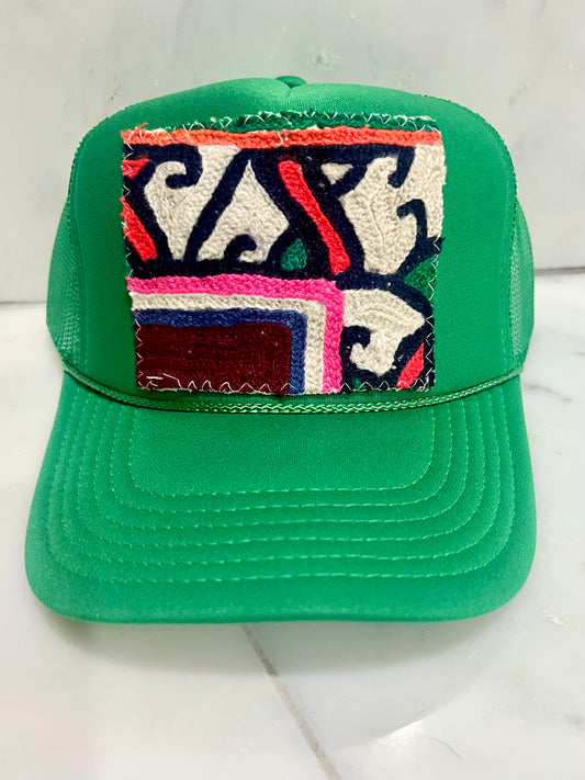 Patchwork Trucker Hat- Green