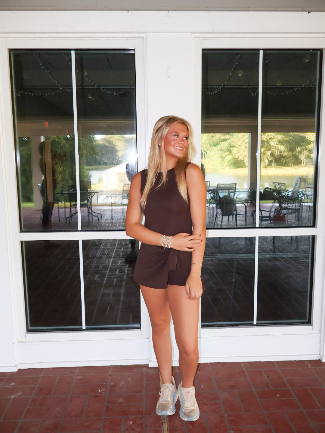The Courtside Wrap Dress - Chocolate