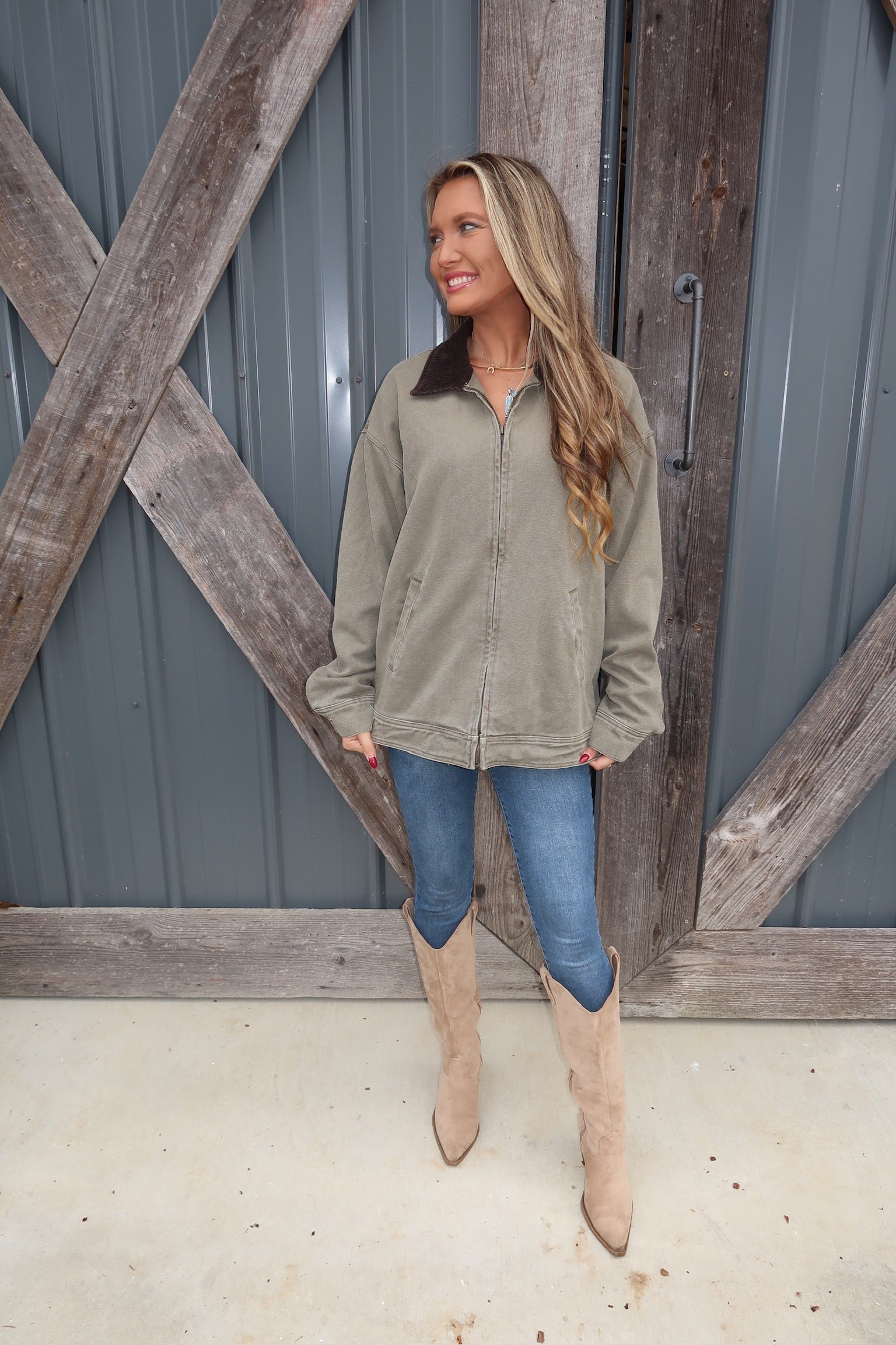 Elliot Barn Jacket -Olive