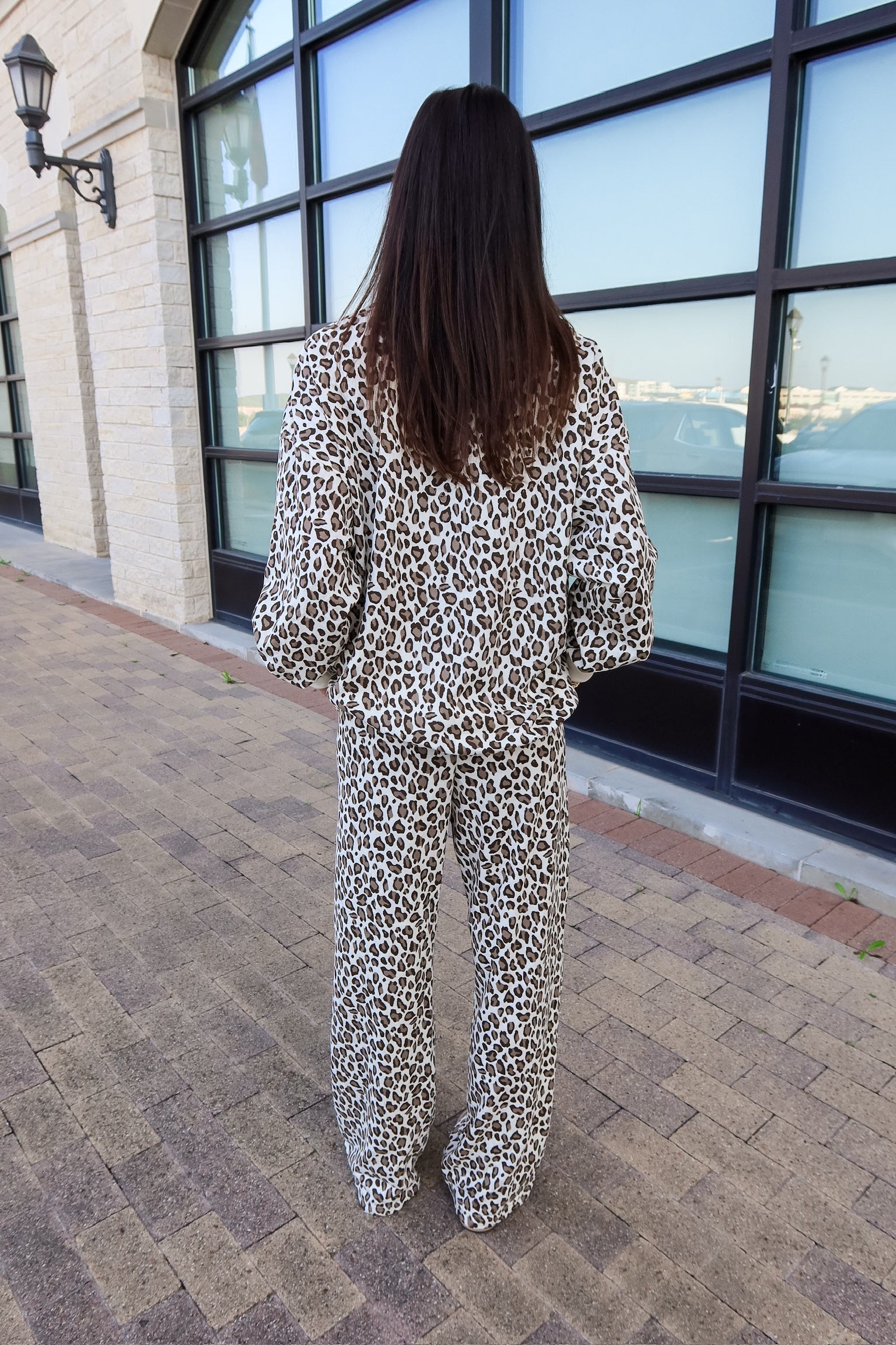 Leopard Bow Detail Lounge Set