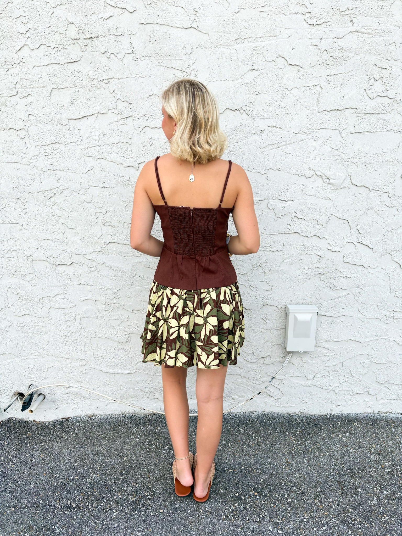 Island Evening Floral Hem Mini dress