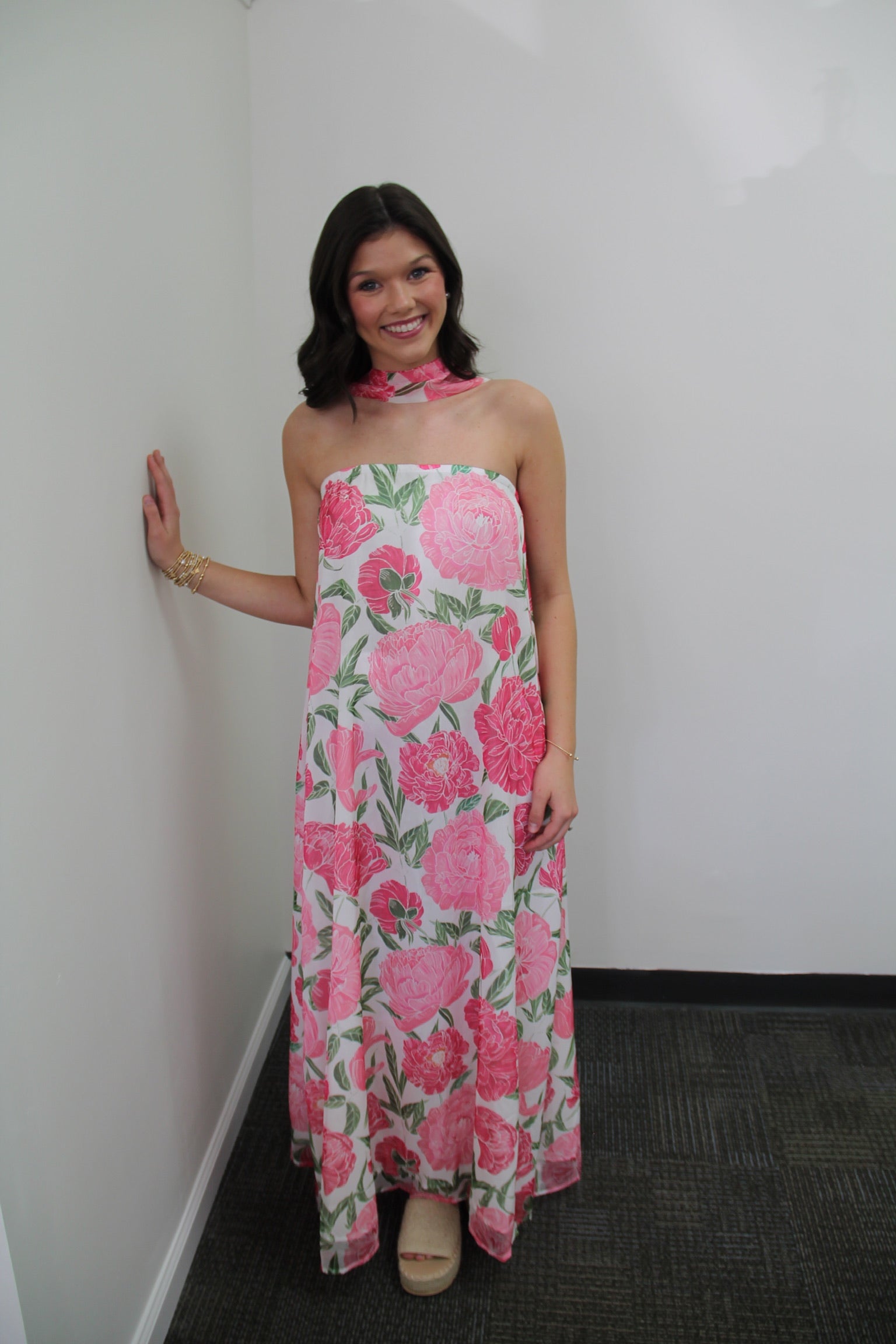 Sylvie Floral Scarf Maxi Dress