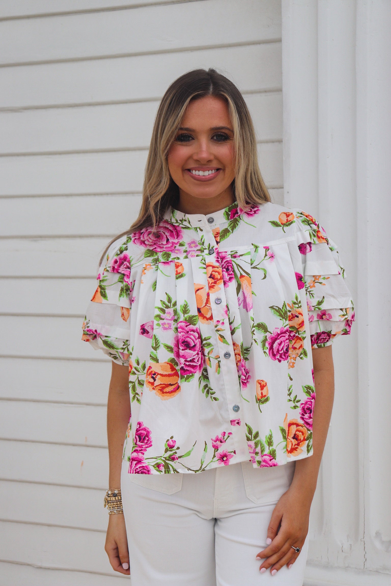 Alexia White Floral Top