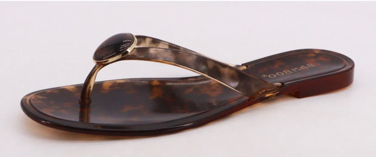 Tortoise Jelly Flip Flop Sandals