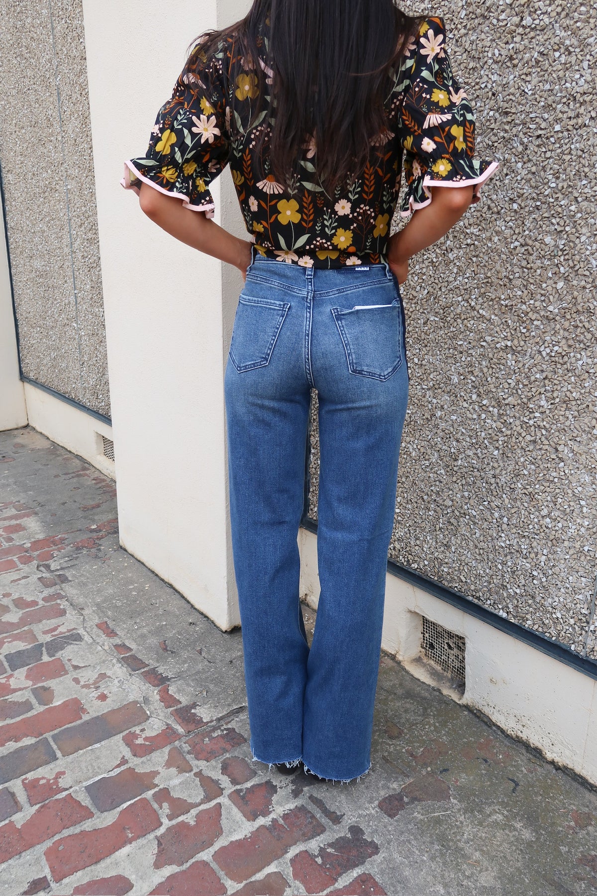 DAZE  High Rise Tuxedo Jeans