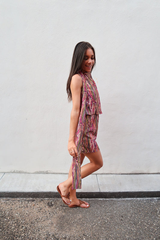 Silky Scarf Mini Dress