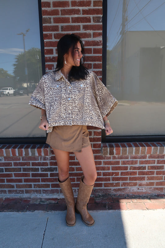Leopard Print Swing Jacket