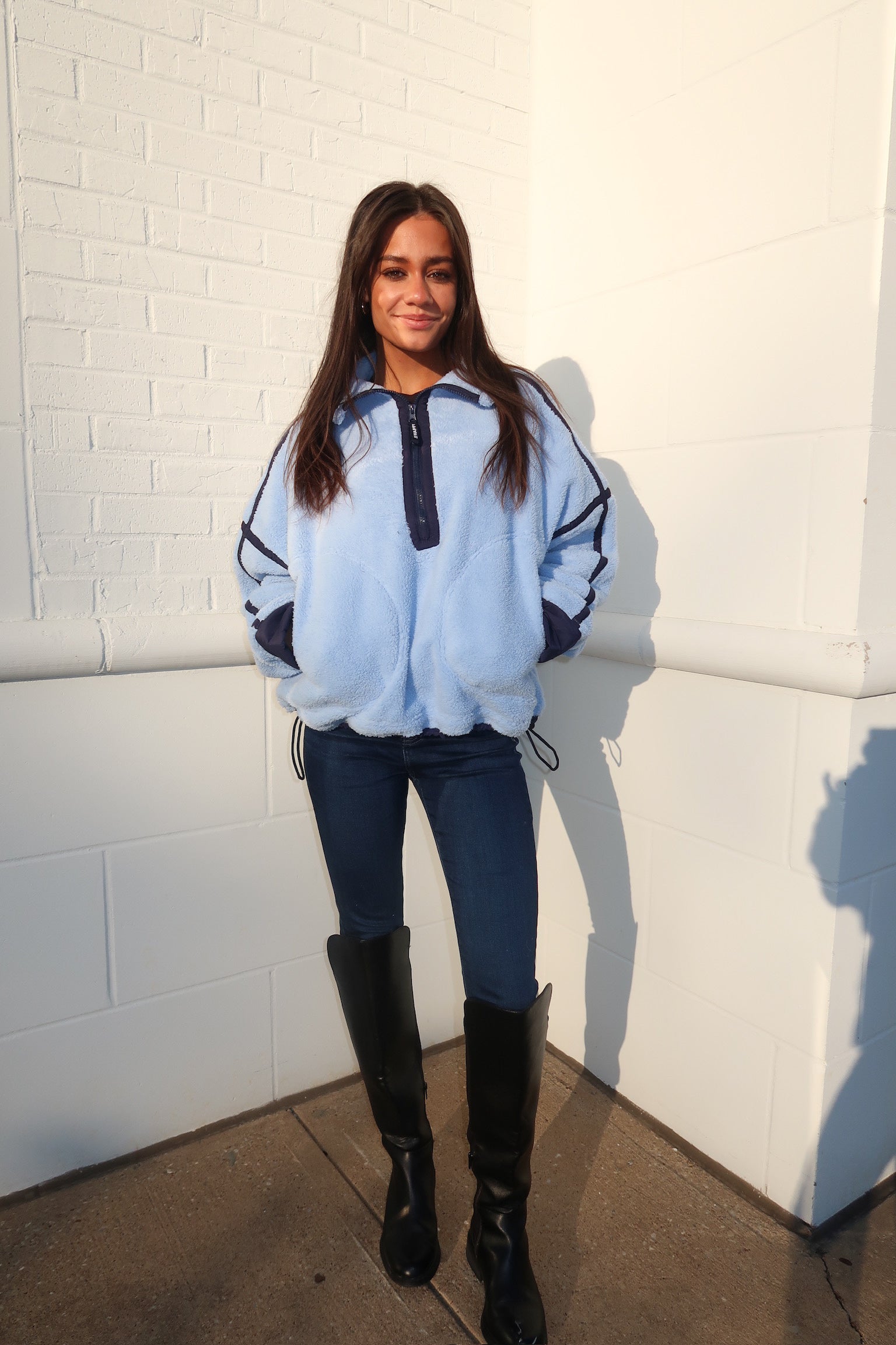 Periblue Half Zip-Up Fleece Pullover