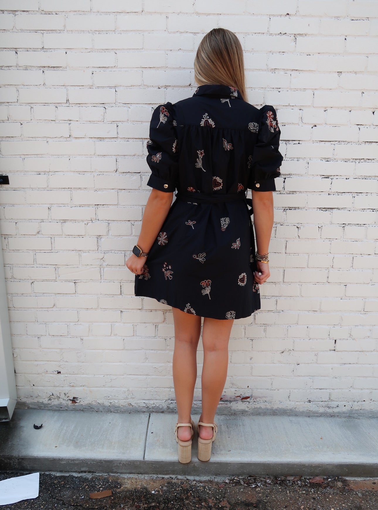 Tiger Territory-Tigers and Eagles Embroidered Dress- Navy