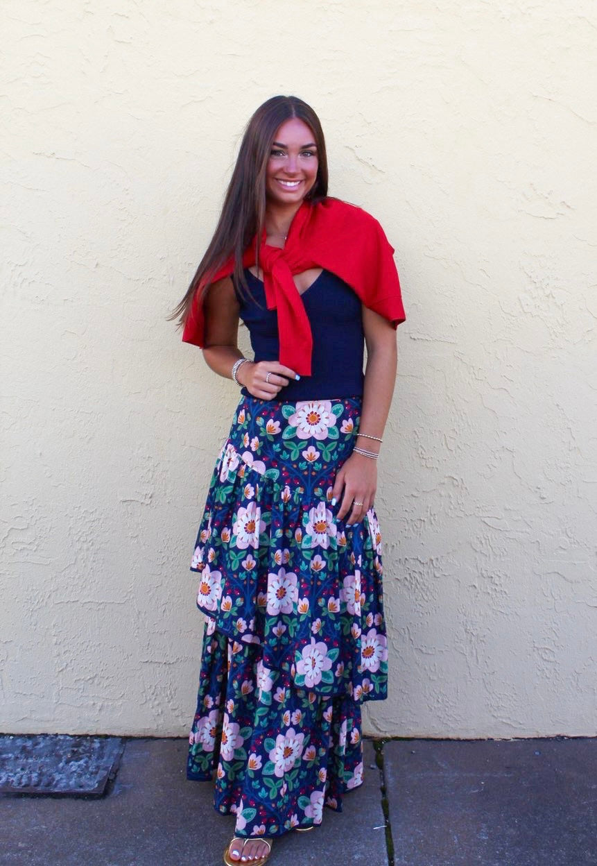 Celeste Wild Rose Maxi Skirt