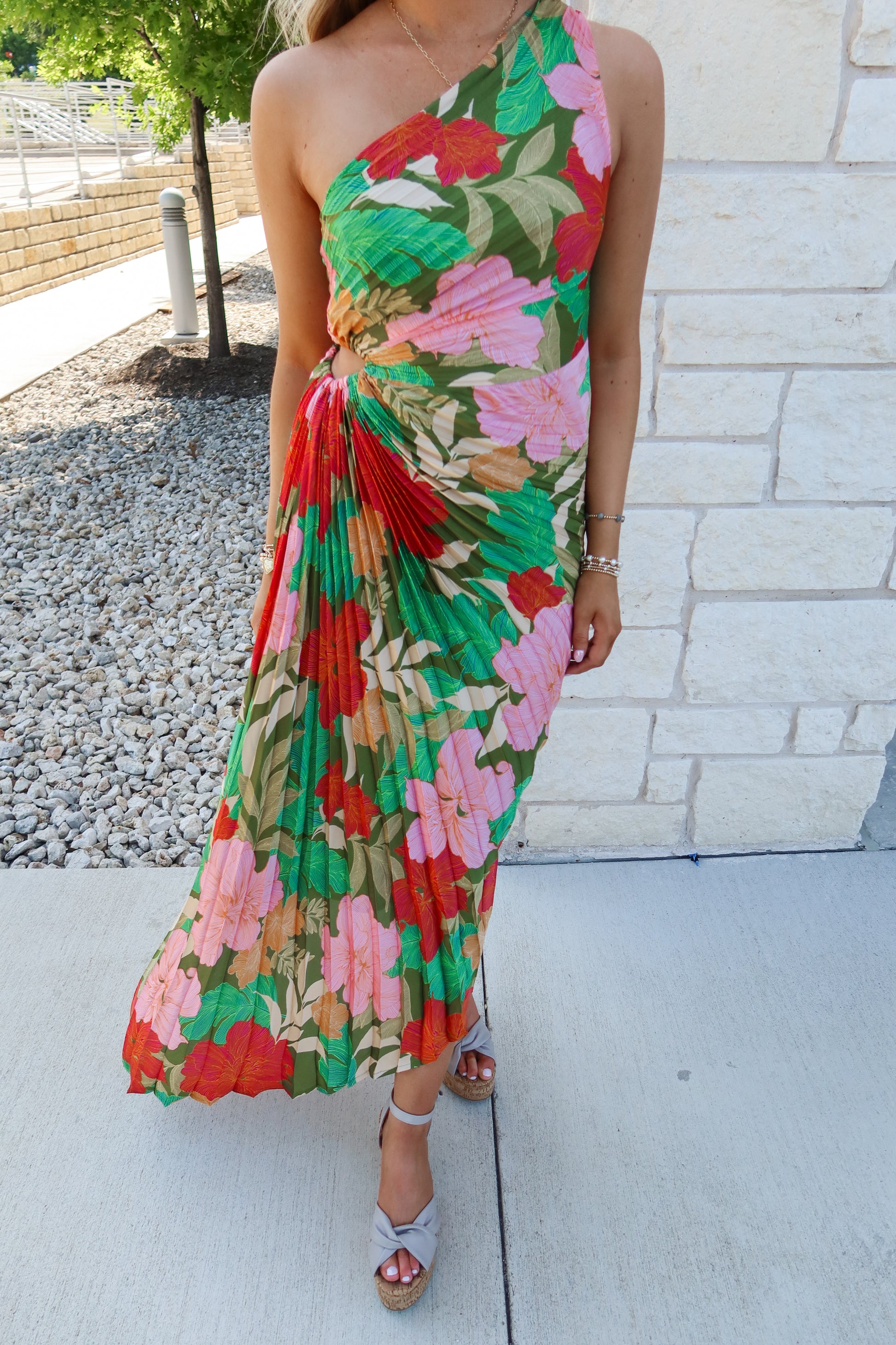 Ibiza Pleated Midi Dress