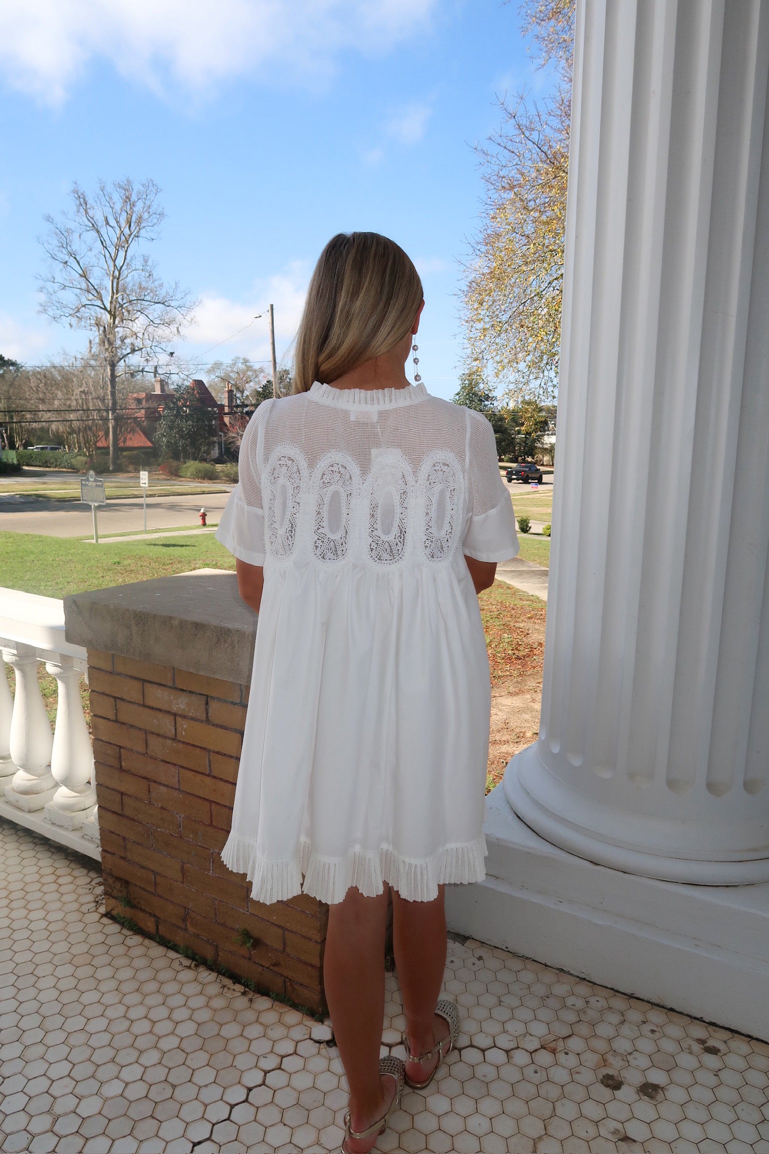 Lace Applique Mini Dress