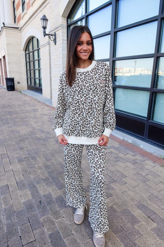 Leopard Bow Detail Lounge Set