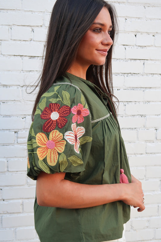 The Olive Poppy Top