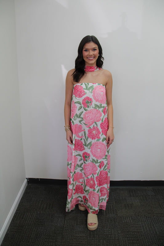 Sylvie Floral Scarf Maxi Dress