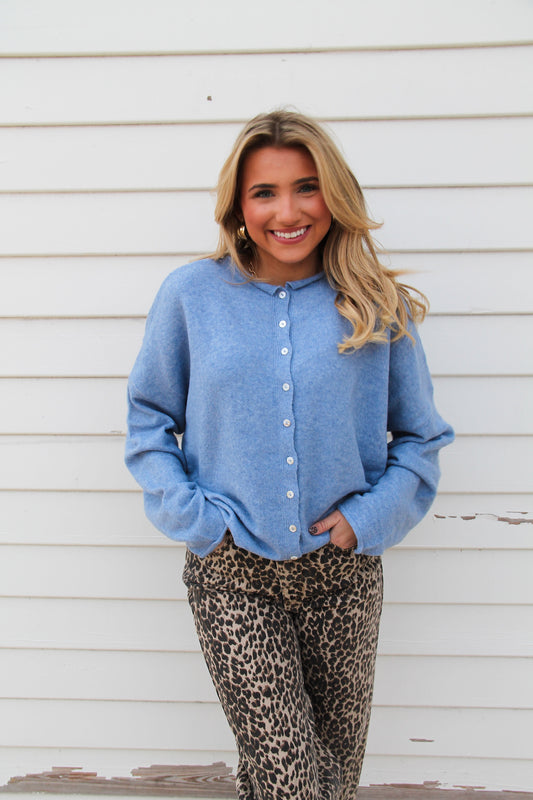 Piper Cardigan Dusty Blue