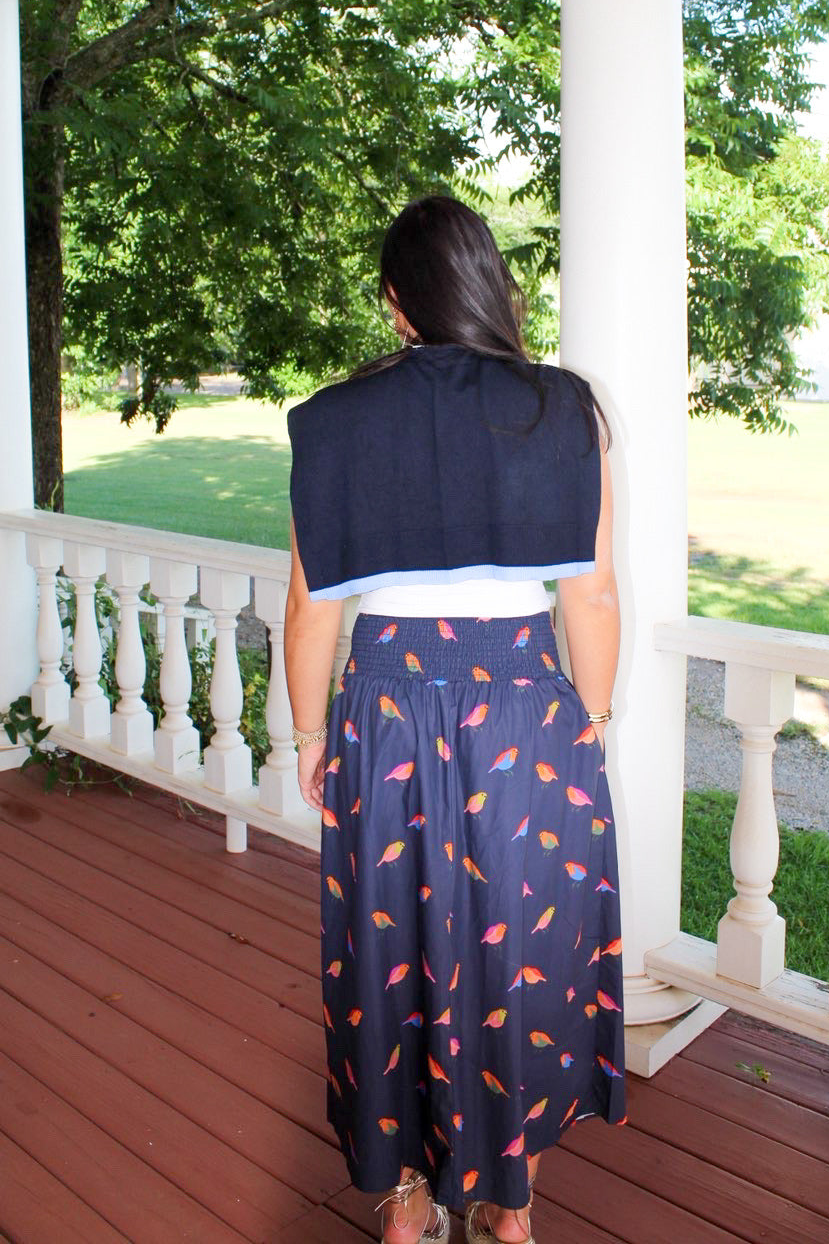 Sutton Navy Birds Skirt
