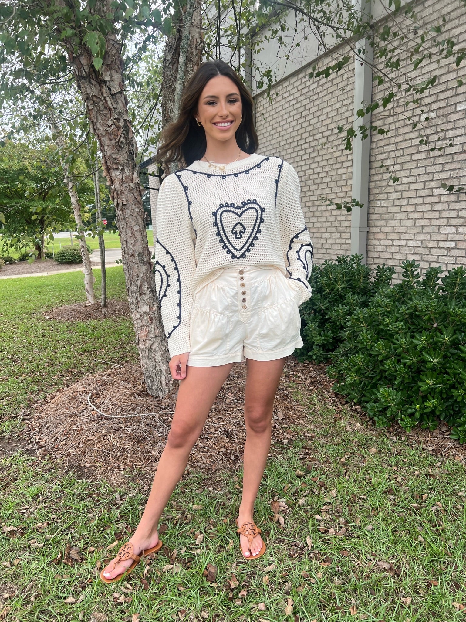 Cream High Waisted Short