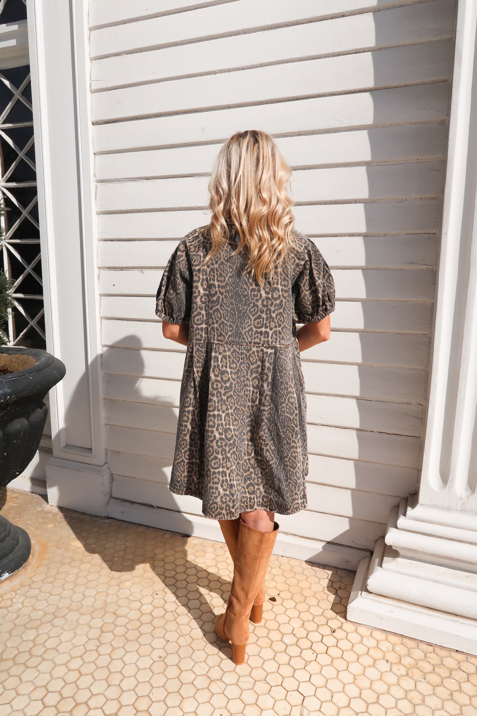 Leopard Dress-Brown