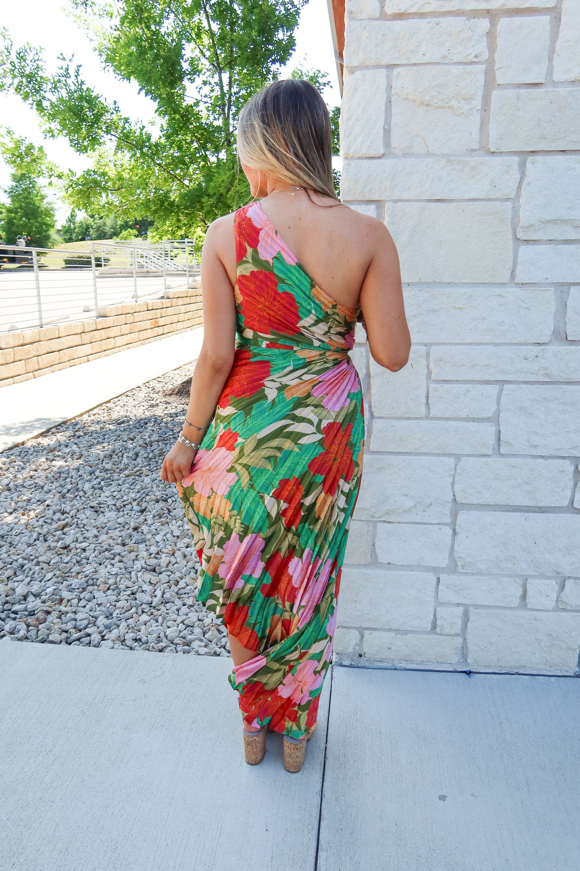 Ibiza Pleated Midi Dress