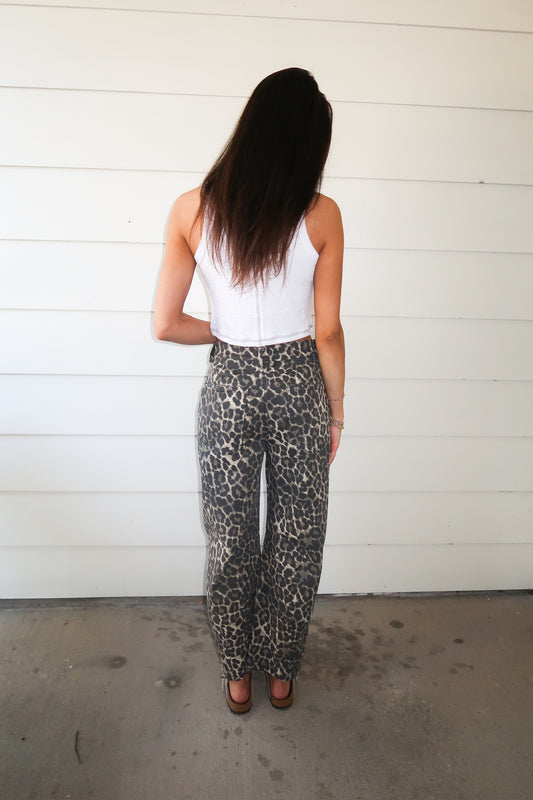 Leopard Barrel Jeans