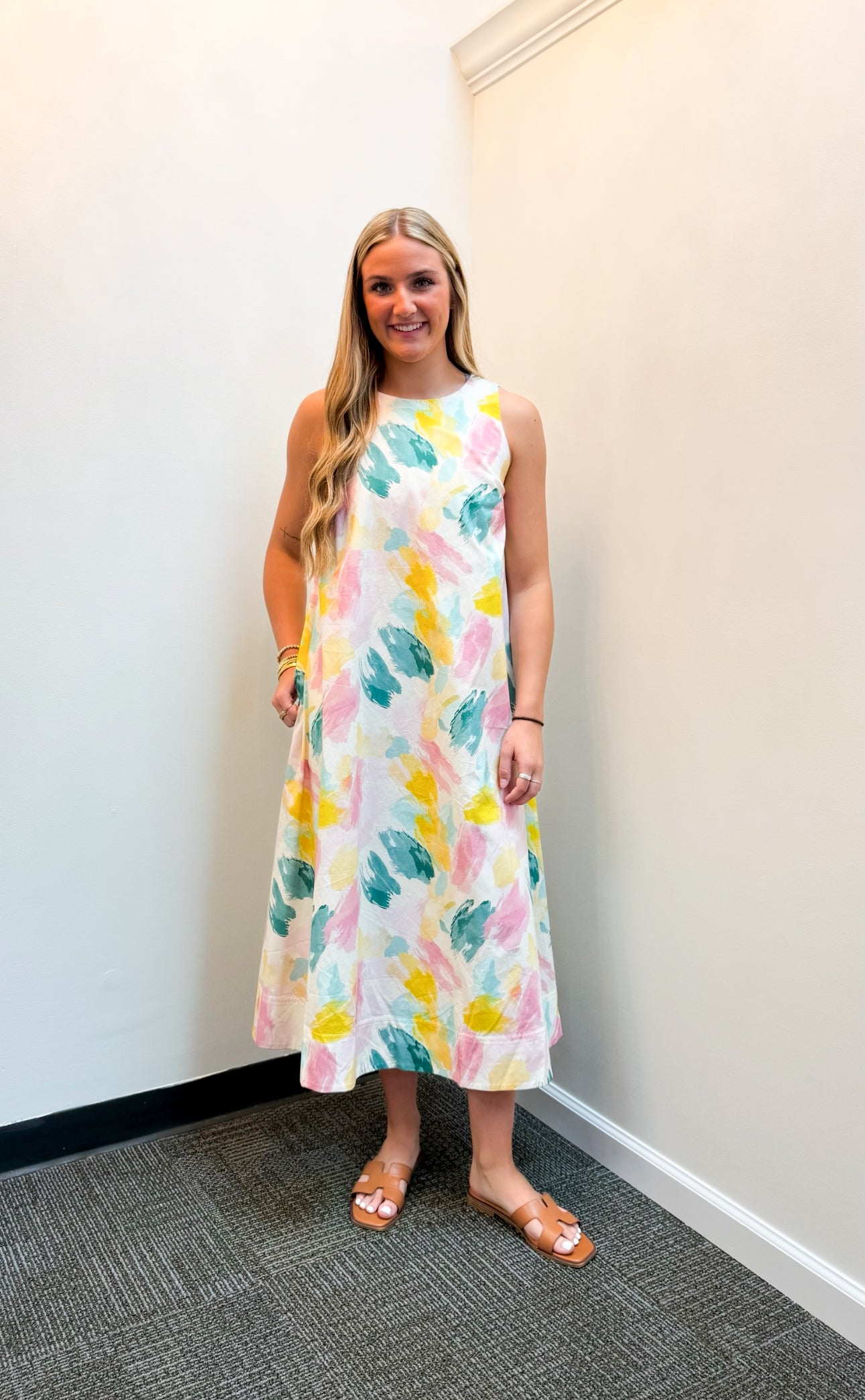 Watercolor Midi Dress
