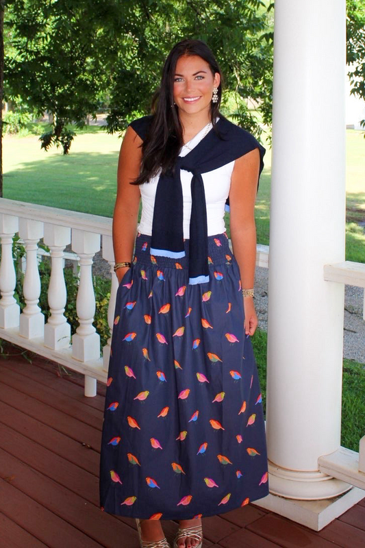 Sutton Navy Birds Skirt