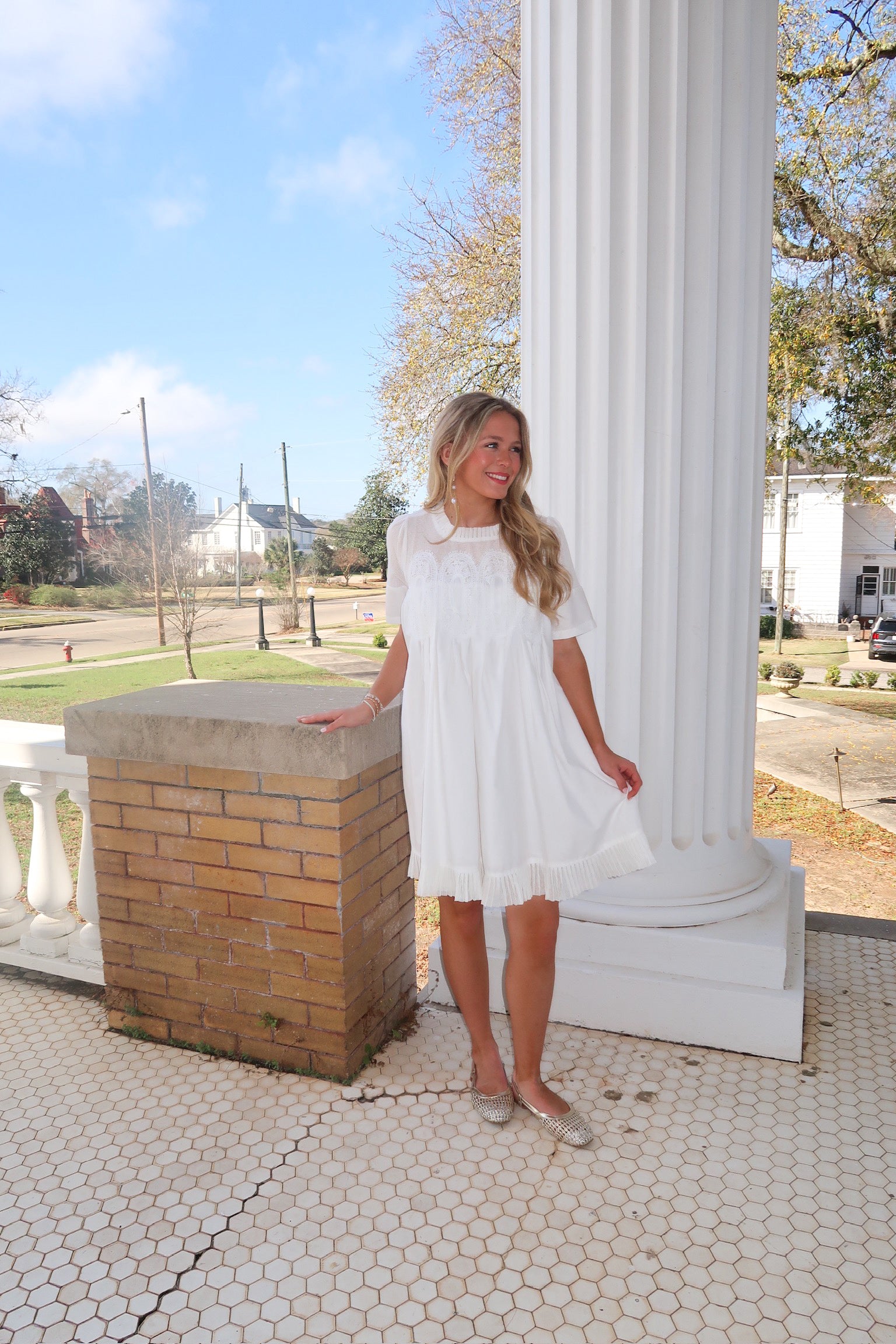 Lace Applique Mini Dress