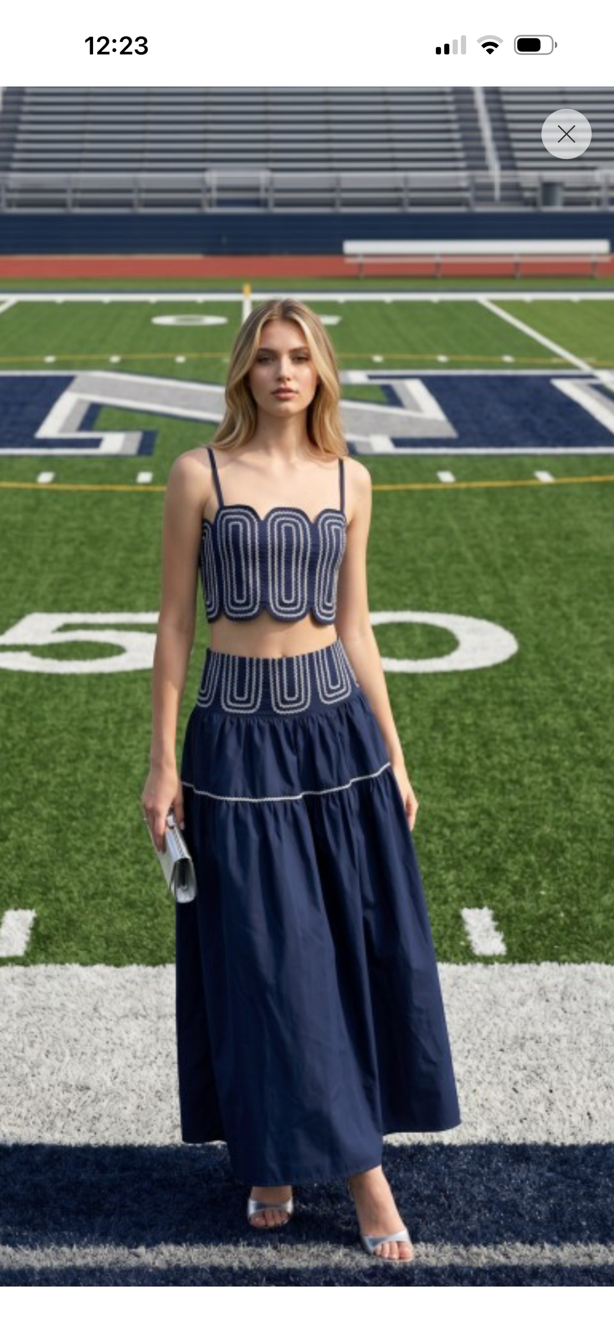 Navy / Silver Game Day Skirt Set