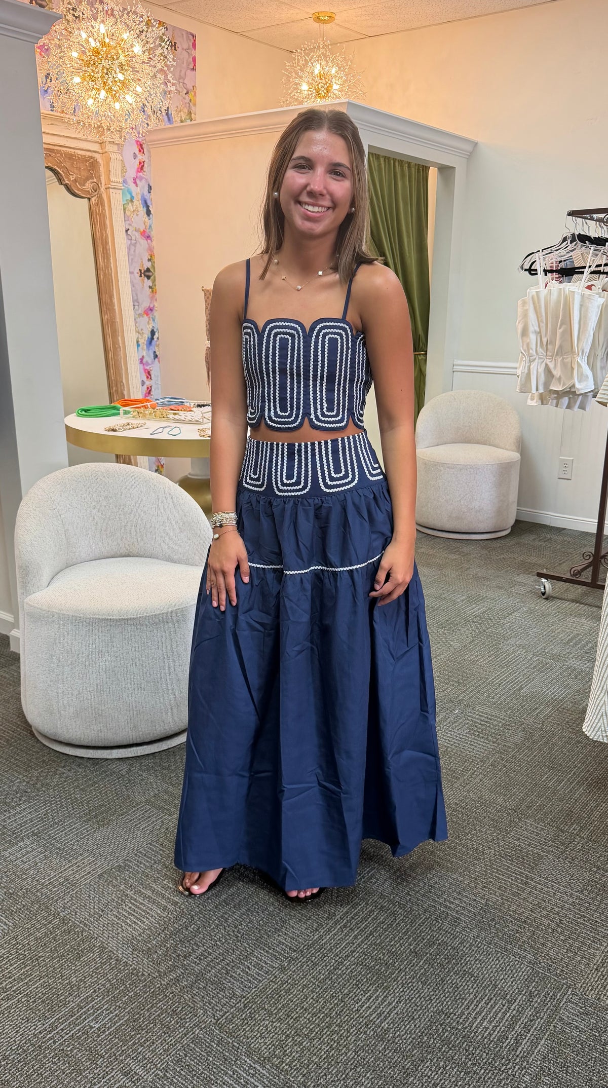 Navy / Silver Game Day Skirt Set