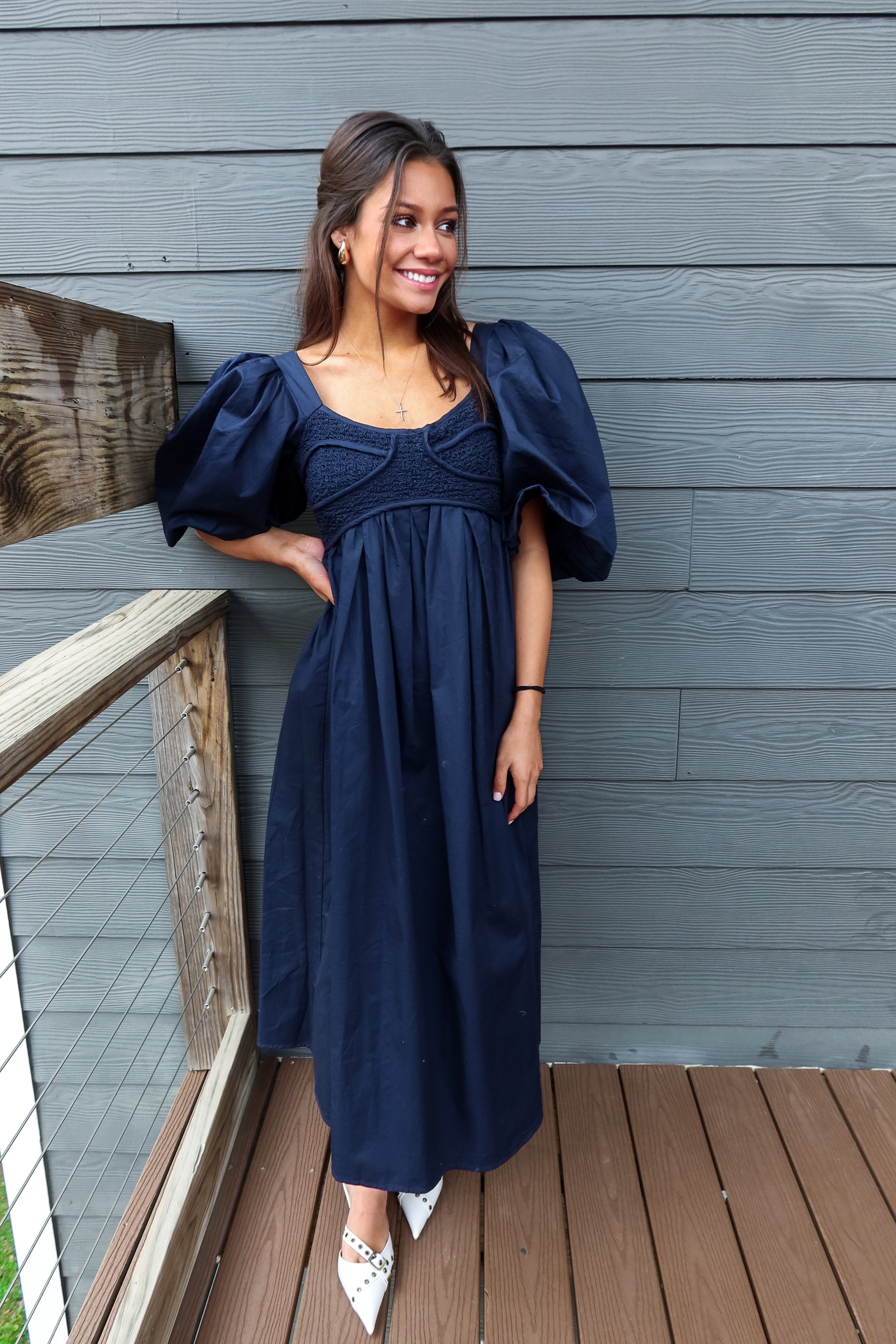 Cara Smocked Midi Dress