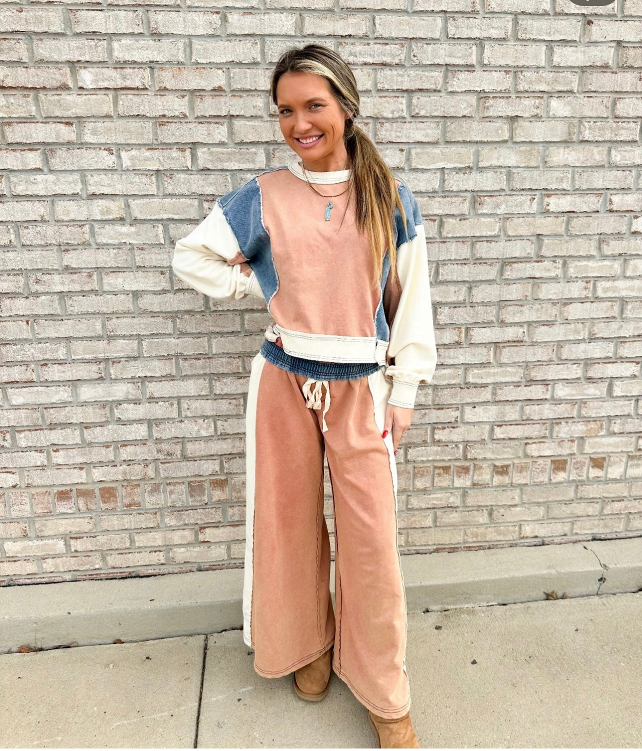 Cinnamon/Denim Jogger Set