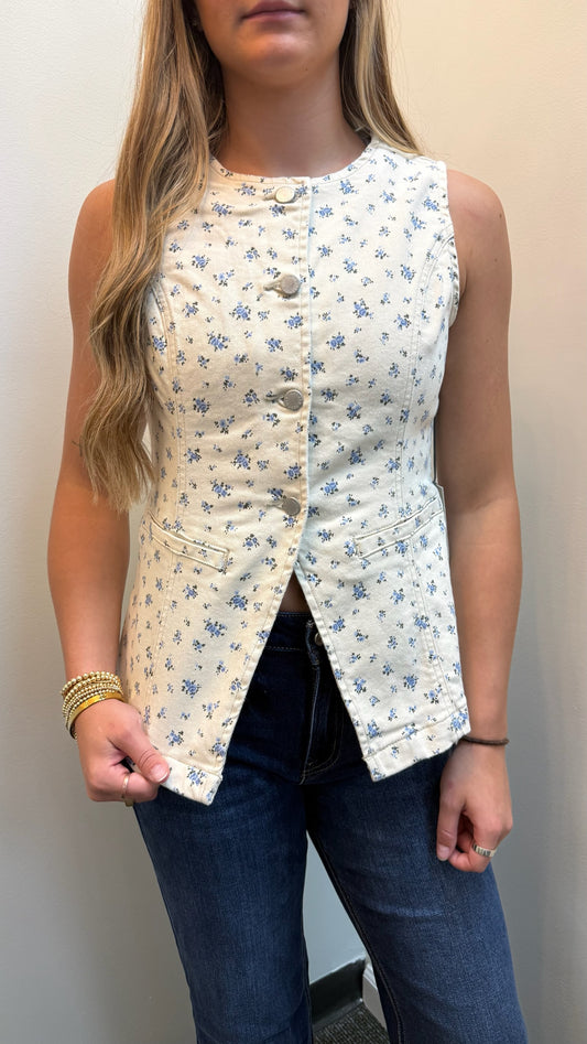 Ellie Flower Print Vest