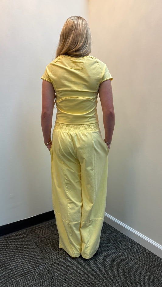 Mineral Washed Jogger Set- Butter Yellow