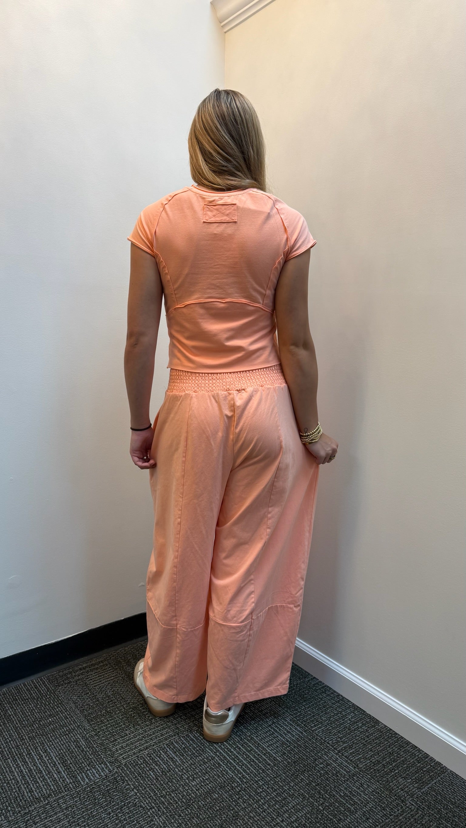 Mineral Washed Jogger Set - Apricot
